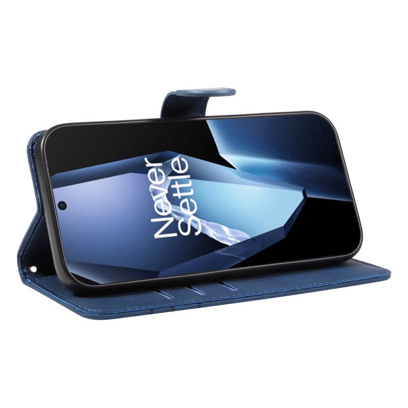 Läderfodral Oneplus 13r Telefonfodral Vågiga Linjer