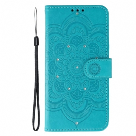 Läderfodral Oneplus 15 Telefonfodral Mandala Med Strassstenar