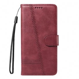 Läderfodral Oneplus 15 Telefonfodral T-designlinjer