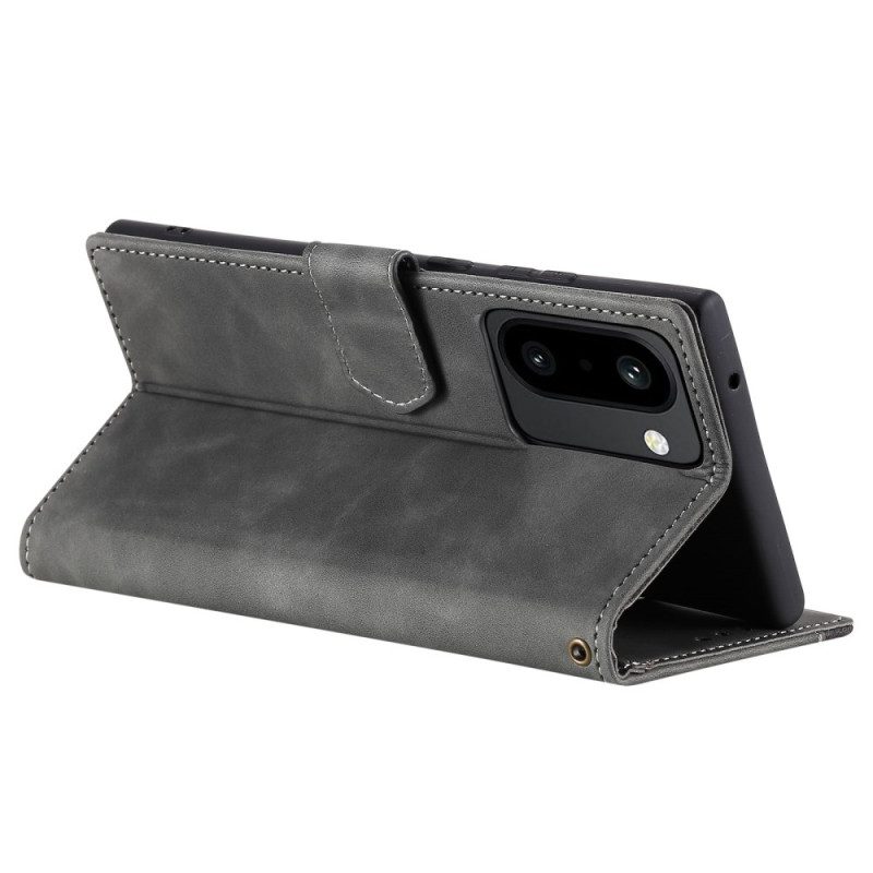 Läderfodral Oneplus 15r Telefonfodral Plånbok Med Retro Rem