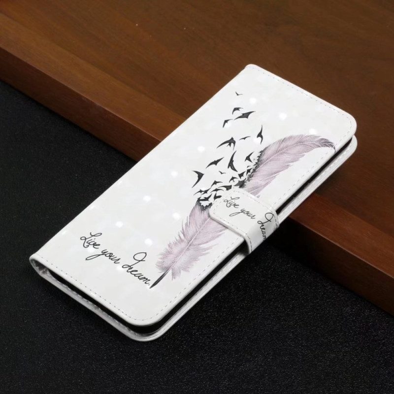 Läderfodral Oneplus Nord 4 Telefonfodral 3d Rosa Fjäder