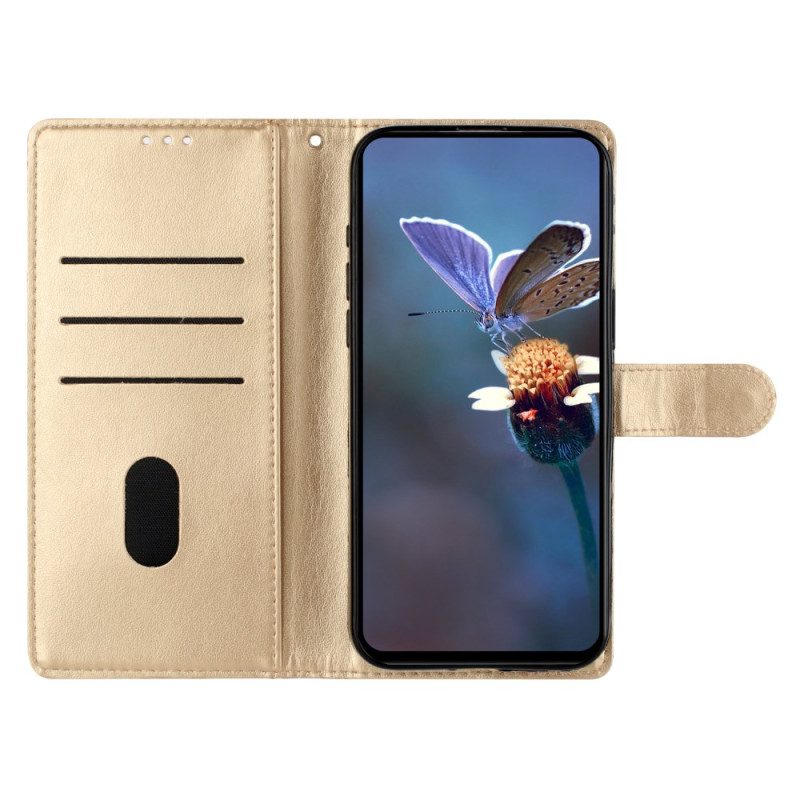 Läderfodral Oneplus Nord 4 Telefonfodral Blommig Remdesign