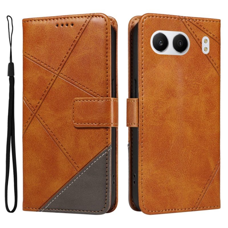 Läderfodral Oneplus Nord 4 Telefonfodral Geometrisk Linje