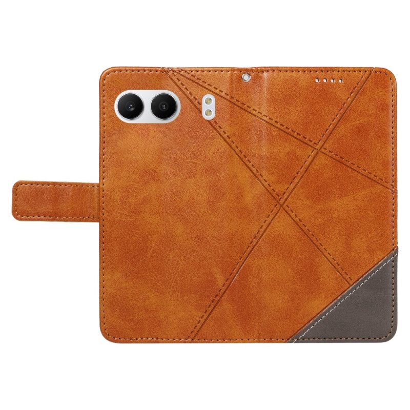 Läderfodral Oneplus Nord 4 Telefonfodral Geometrisk Linje