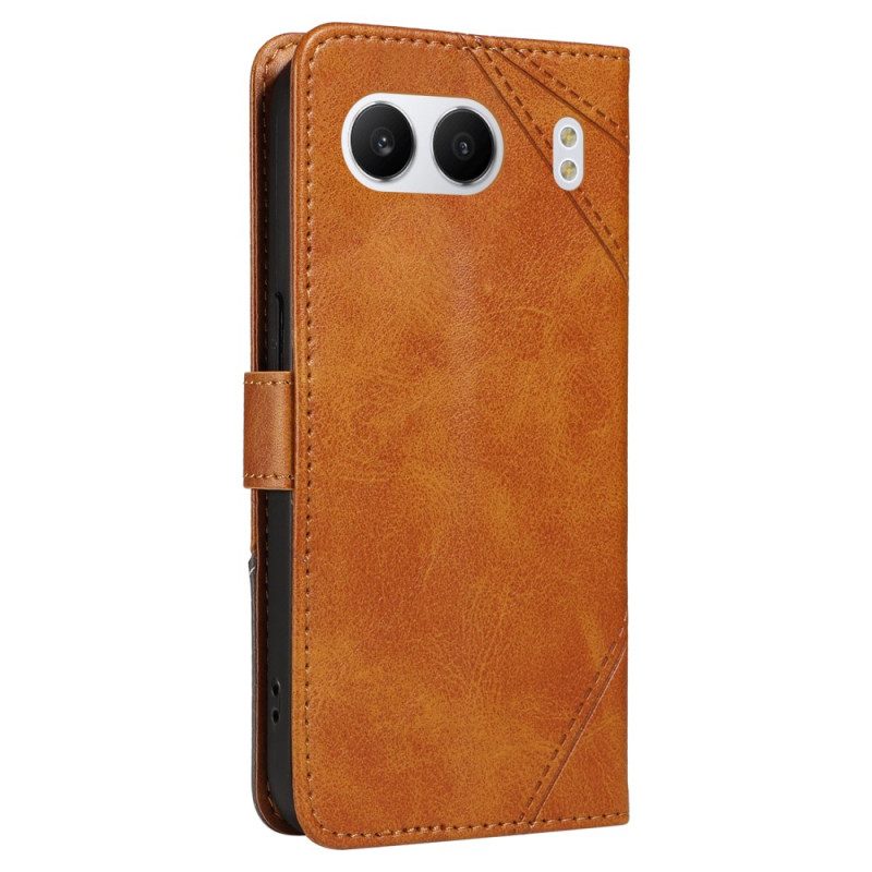 Läderfodral Oneplus Nord 4 Telefonfodral Geometrisk Linje