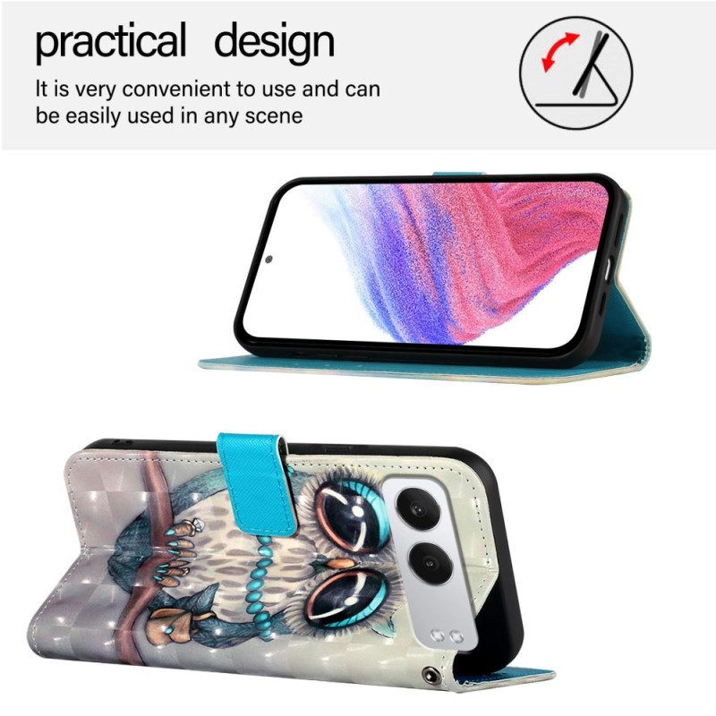 Läderfodral Oneplus Nord 4 Telefonfodral Grå Uggla