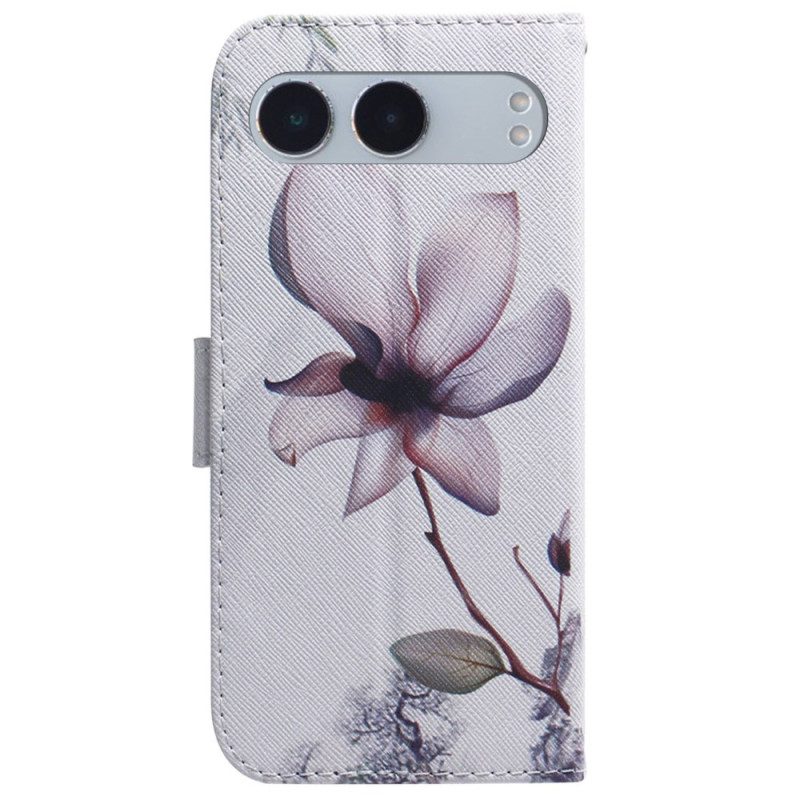 Läderfodral Oneplus Nord 4 Telefonfodral Rosa Blomma