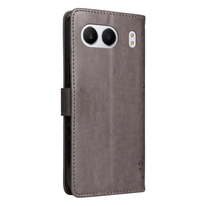 Läderfodral Oneplus Nord 4 Telefonfodral Träd Och Katt