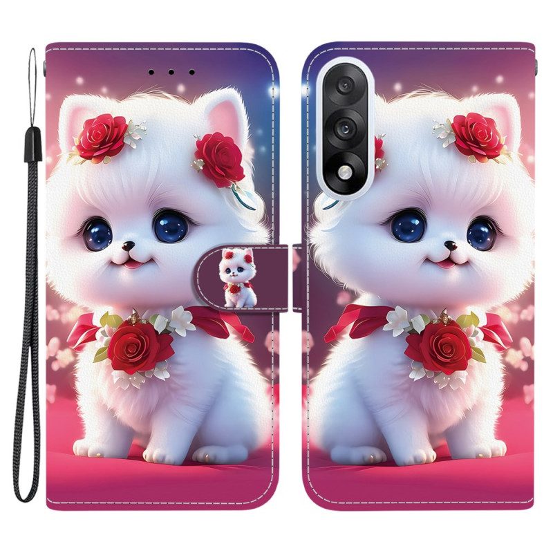 Läderfodral Oneplus Nord 5 Telefonfodral Blommig Kattunge