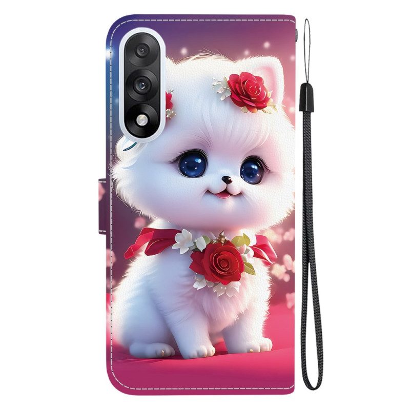 Läderfodral Oneplus Nord 5 Telefonfodral Blommig Kattunge