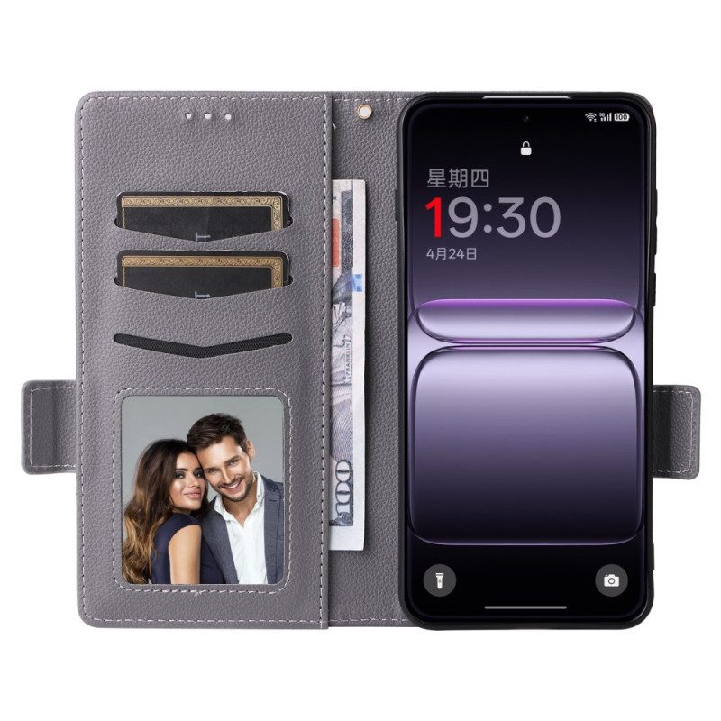 Läderfodral Oneplus Nord 5 Telefonfodral Texturerad Med Rem