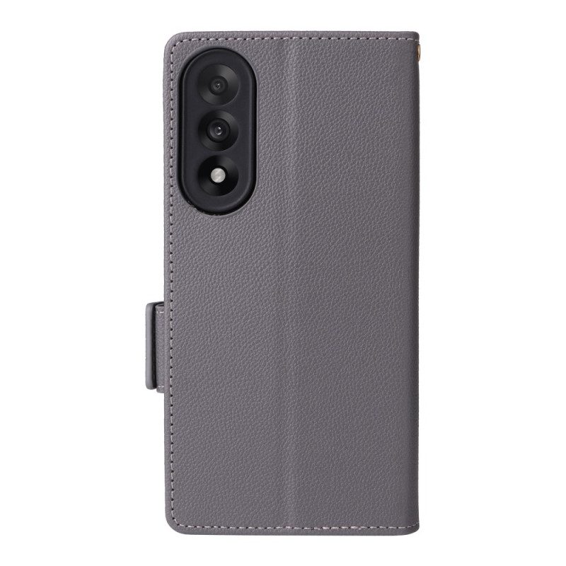 Läderfodral Oneplus Nord 5 Telefonfodral Texturerad Med Rem