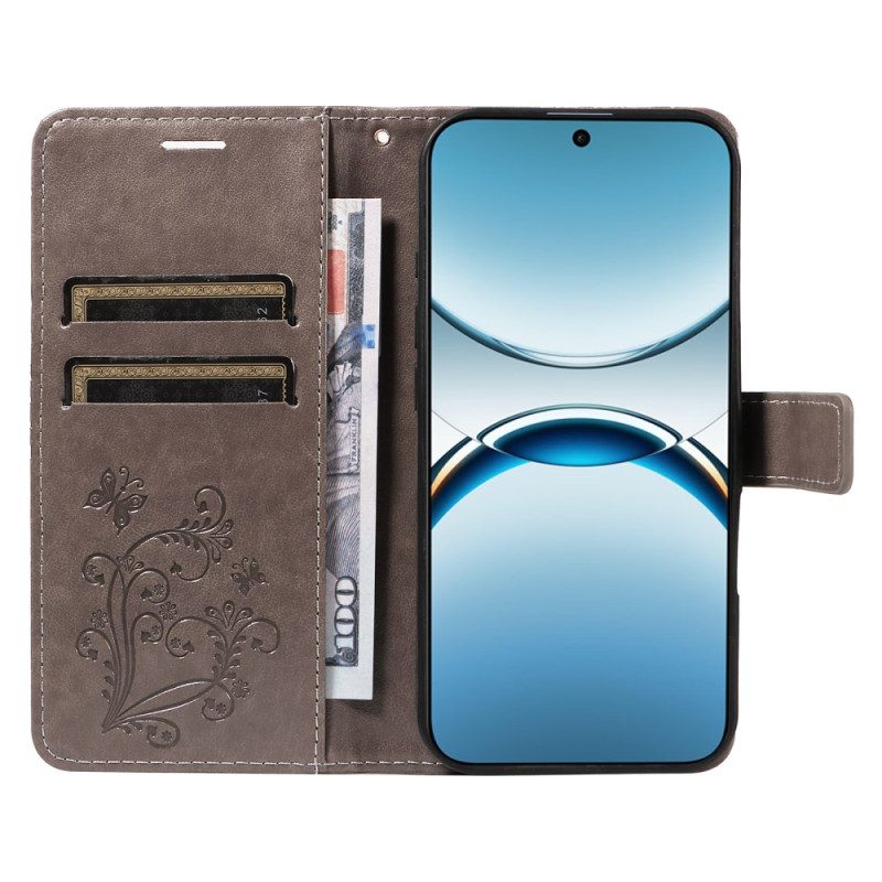 Läderfodral Oppo Find X8 Telefonfodral Jättefjärilar