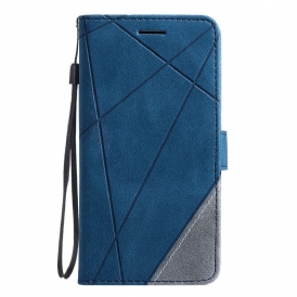 Läderfodral Oppo Find X8 Telefonfodral Tvåfärgad Randig Mönster