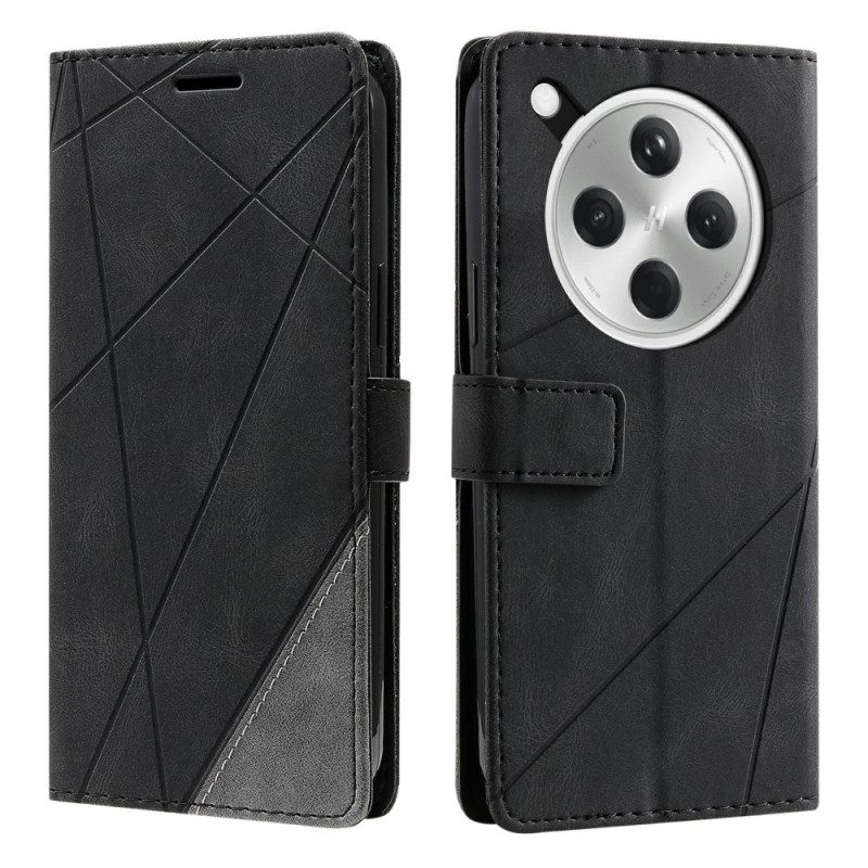 Läderfodral Oppo Find X8 Telefonfodral Tvåfärgad Randig Mönster