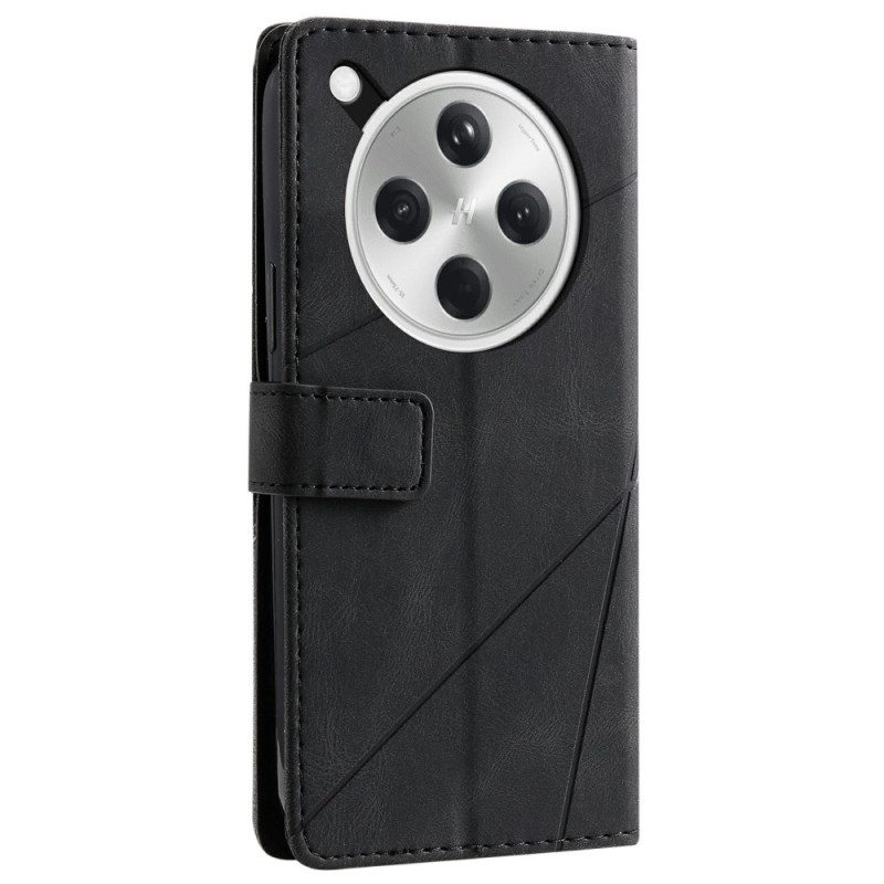 Läderfodral Oppo Find X8 Telefonfodral Tvåfärgad Randig Mönster