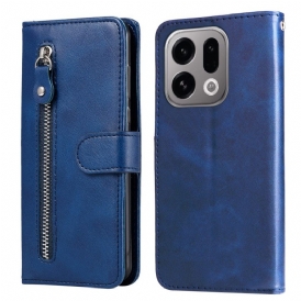 Läderfodral Oppo Find X9 5g Telefonfodral Ficka Med Dragkedja