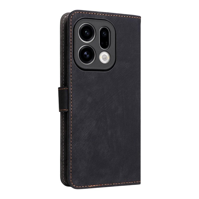 Läderfodral Oppo Find X9 5g Telefonfodral Mockaeffekt Med Rem