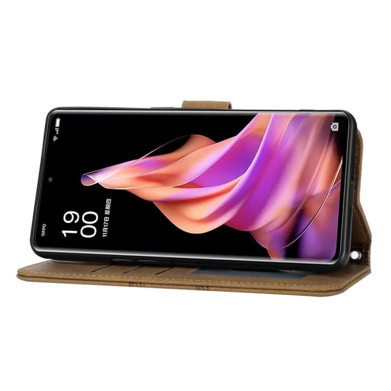 Läderfodral Oppo Reno 13 5g Telefonfodral Dubbelfris Med Rem