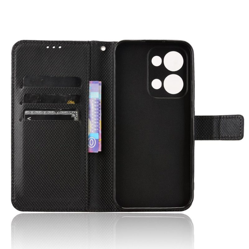 Läderfodral Oppo Reno 13 5g Telefonfodral Rem Med Prickar