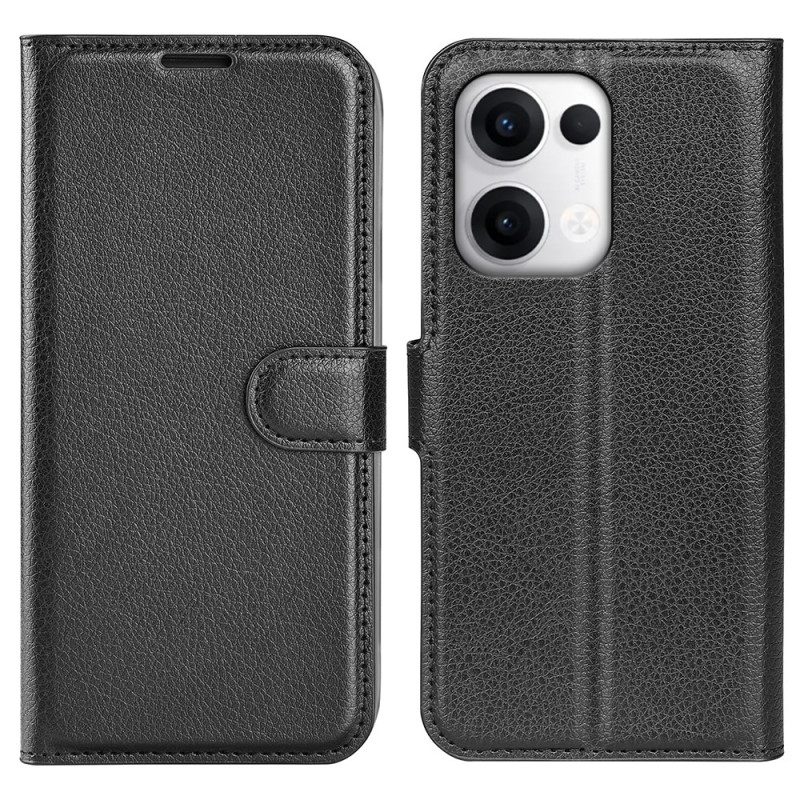 Läderfodral Oppo Reno 13 Pro 5g Telefonfodral Klassisk Litchi-konstläder