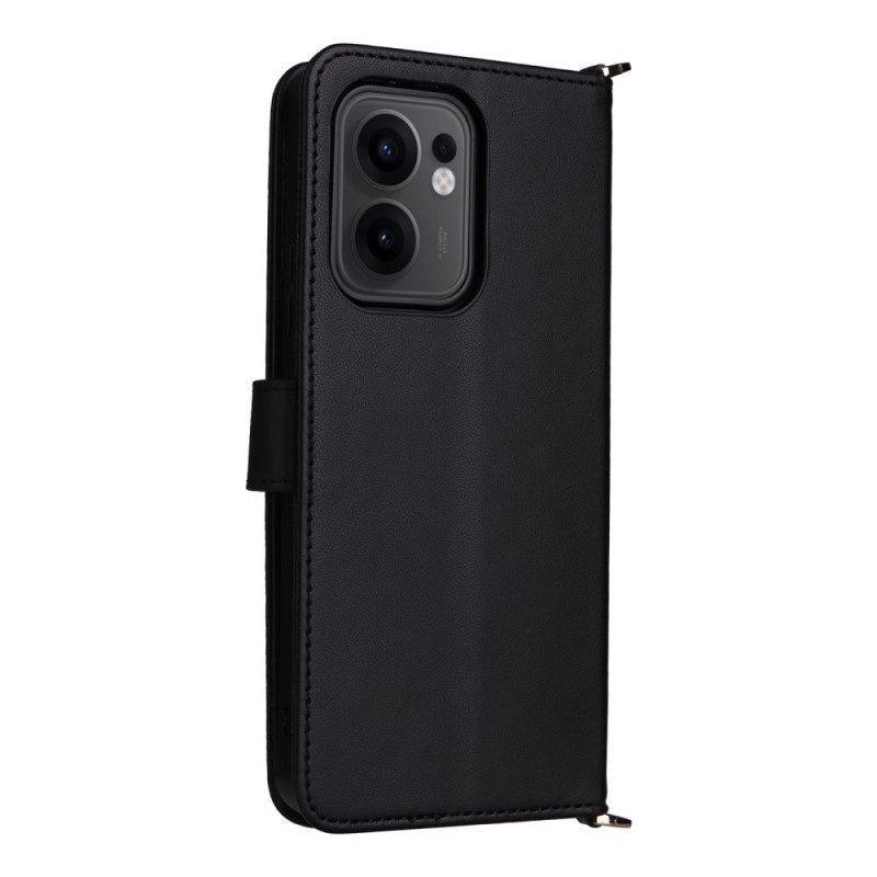 Läderfodral Oppo Reno 13f 4g / 5g / 13 Fs 5g Telefonfodral Premium Retro Axelrem Och Rem