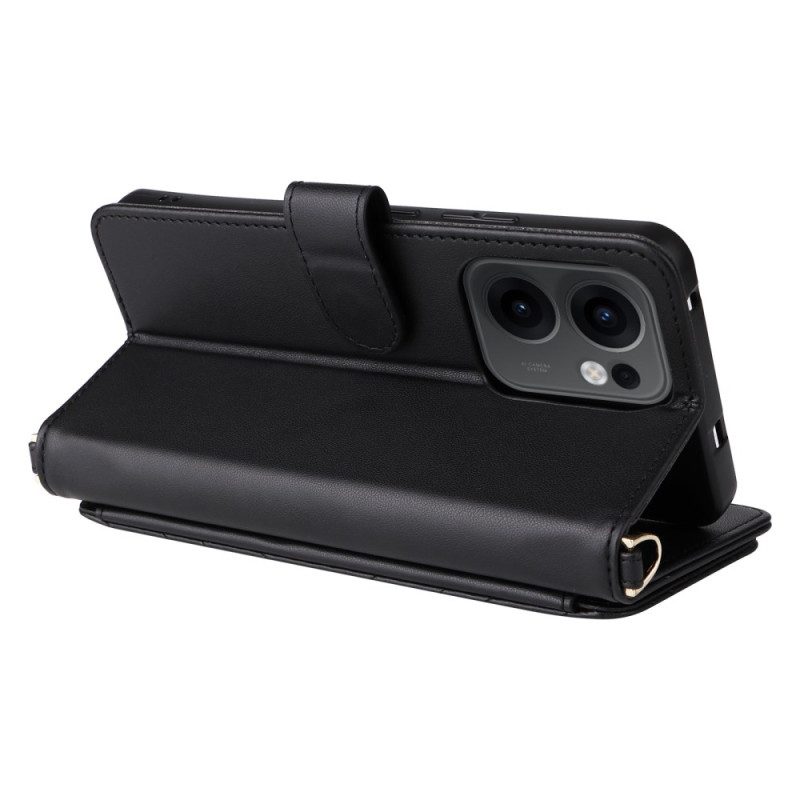 Läderfodral Oppo Reno 13f 4g / 5g / 13 Fs 5g Telefonfodral Premium Retro Axelrem Och Rem