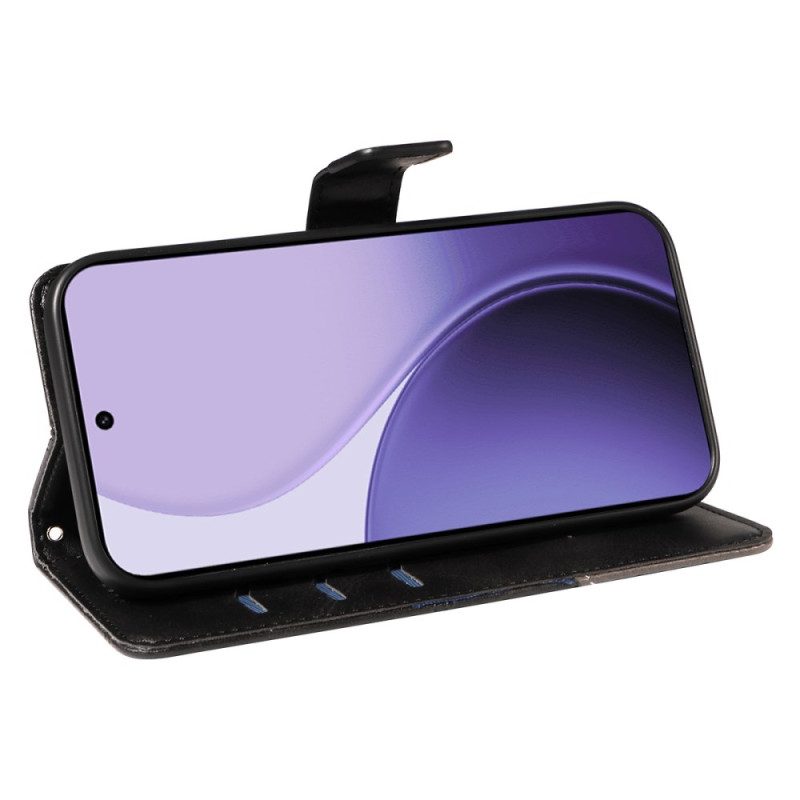 Läderfodral Oppo Reno 14 5g Telefonfodral Tvåfärgade Linjer