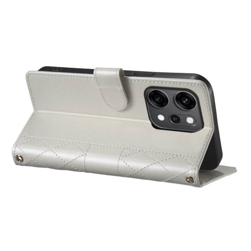 Läderfodral Oppo Reno 14 Pro 5g Telefonfodral Quiltad Med Rem Och Axelrem