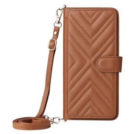 Läderfodral Oppo Reno 14 Pro 5g Telefonfodral Vadderad Med Rem Och Handledsrem