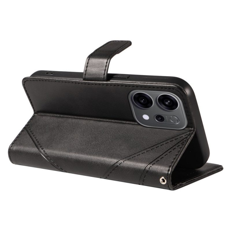 Läderfodral Oppo Reno 14f 5g Telefonfodral Tvåfärgade Linjer