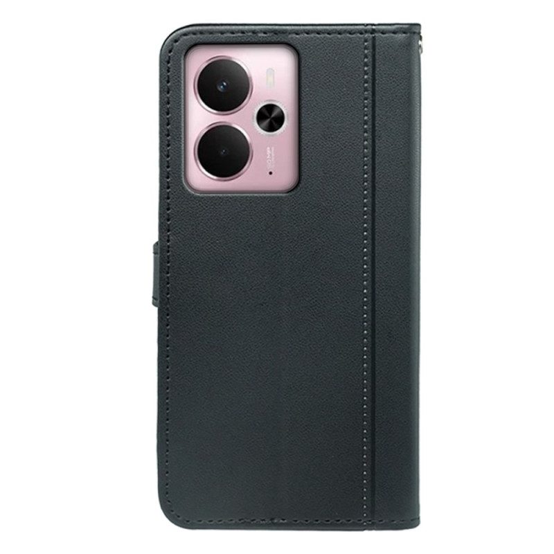 Läderfodral Realme 14 5g Telefonfodral Avtagbar Rem