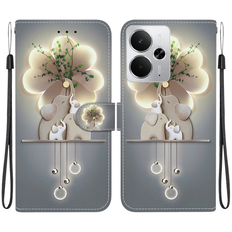 Läderfodral Realme 14 5g Telefonfodral Elefant