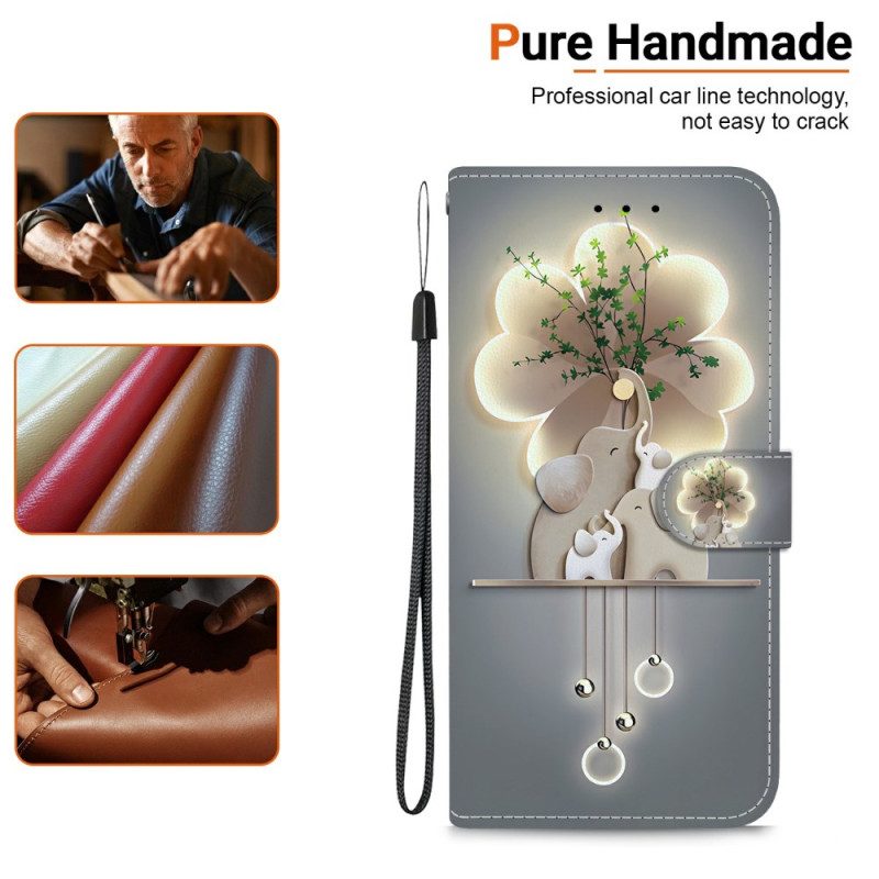 Läderfodral Realme 14 5g Telefonfodral Elefant
