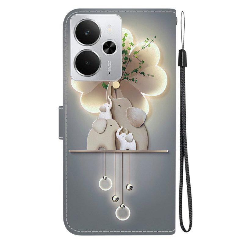 Läderfodral Realme 14 5g Telefonfodral Elefant