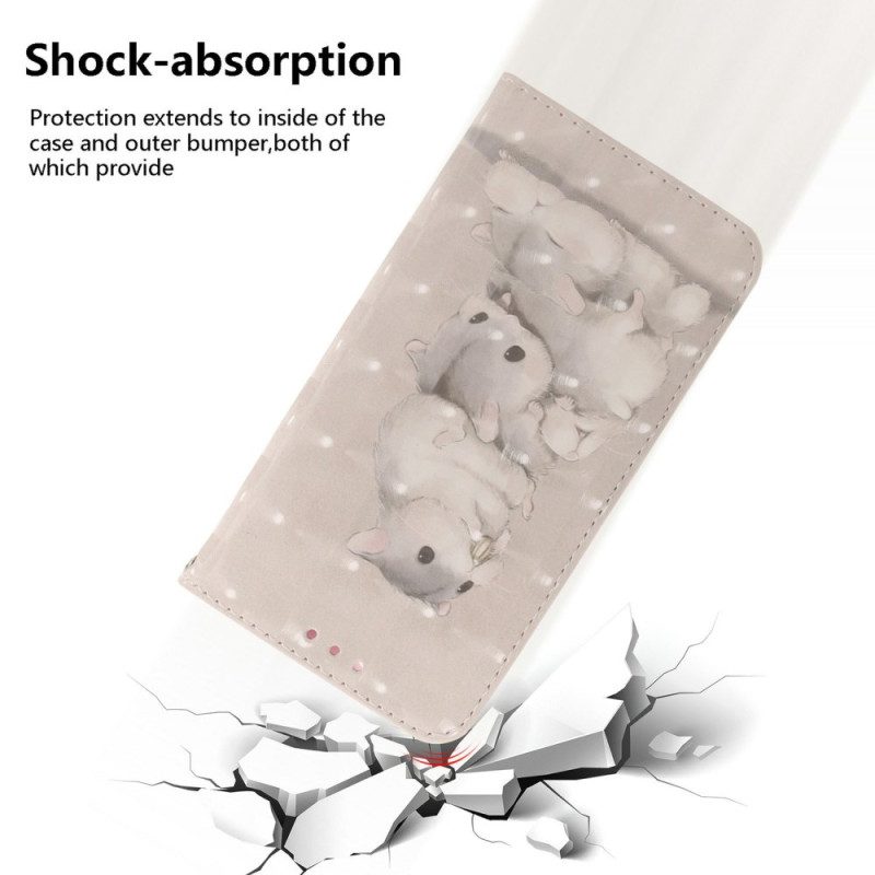 Läderfodral Realme 14 5g Telefonfodral Hamstrar Med Snodd