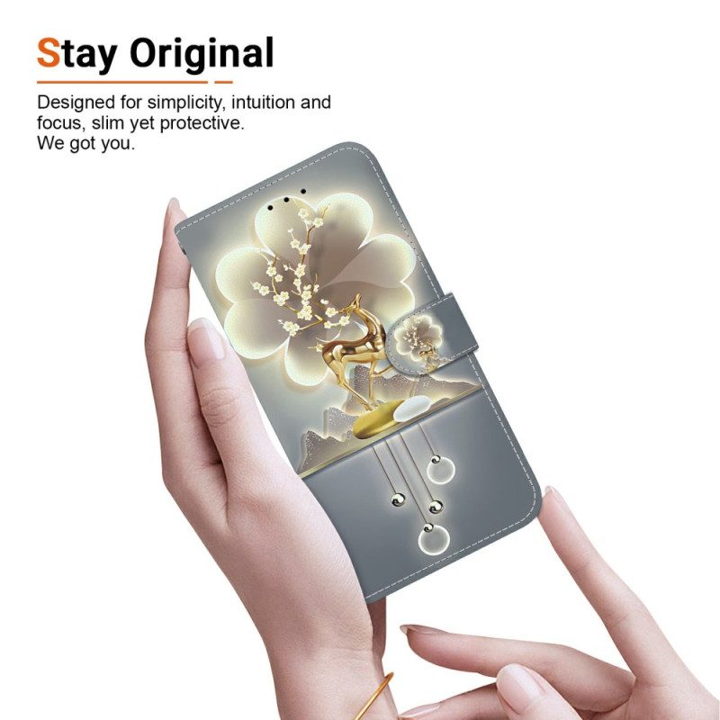 Läderfodral Realme 14 5g Telefonfodral Sikahjort