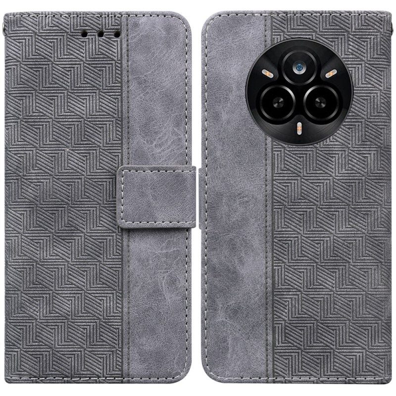 Läderfodral Realme 14 Pro 5g Telefonfodral Vävt Mönster