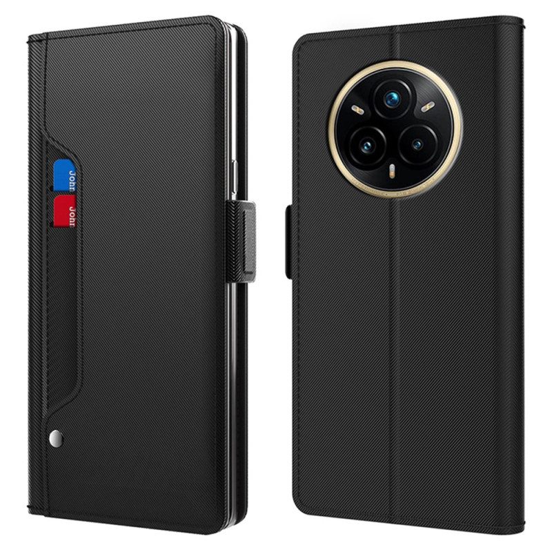 Läderfodral Realme 14 Pro Plus 5g Telefonfodral Spegel Och Avtagbar Korthållare