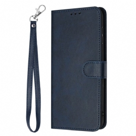 Läderfodral Realme 14t 5g Telefonfodral Lädereffekt Med Snodd