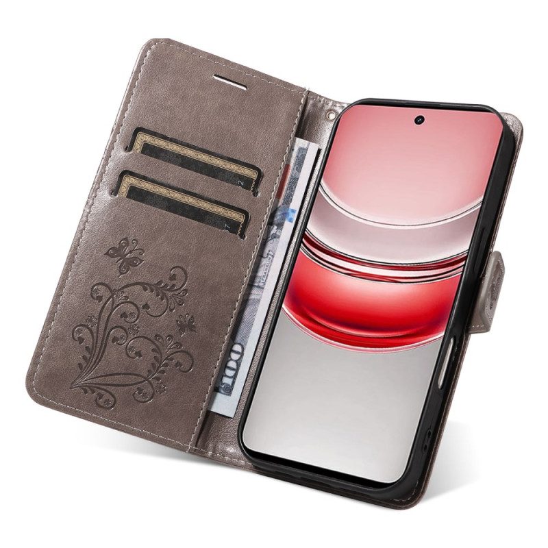 Läderfodral Realme 14x 5g Telefonfodral Jättefjärilar