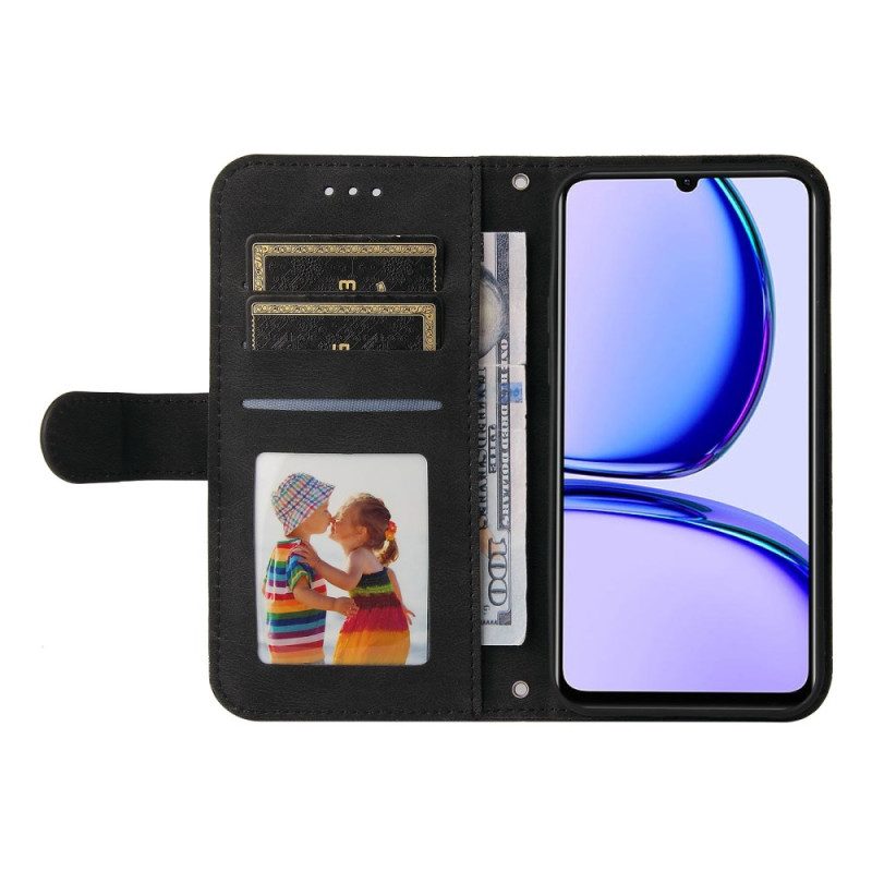Läderfodral Realme C53 Telefonfodral Nit Med Rem