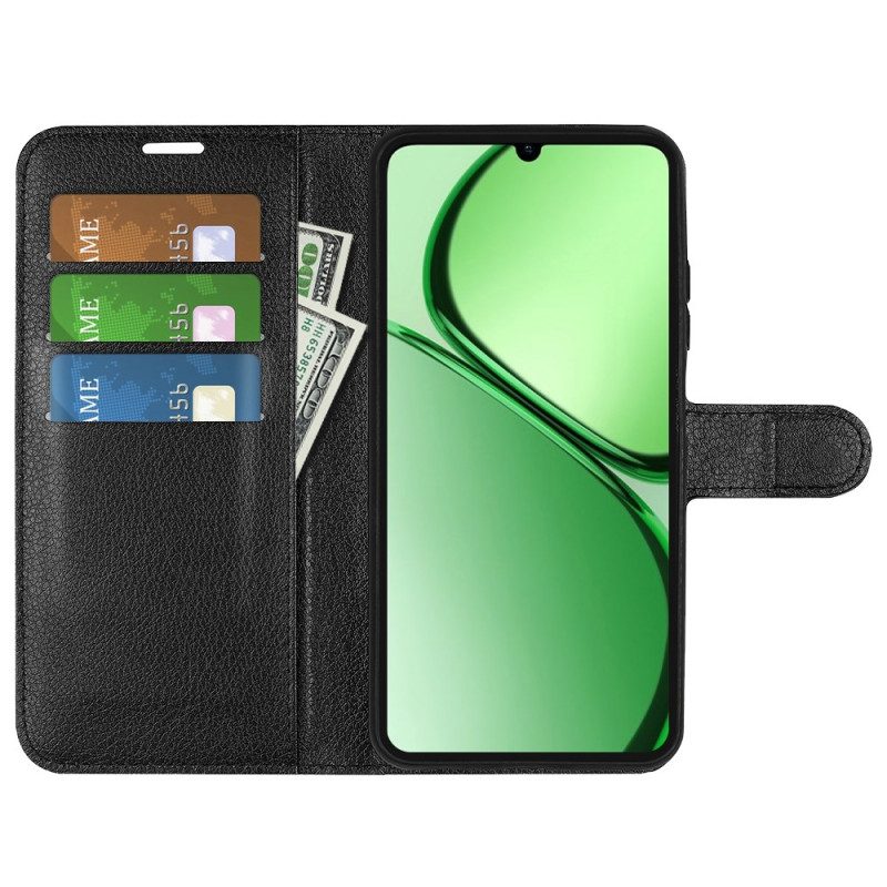 Läderfodral Realme Note 60 Telefonfodral Klassisk Litchi-konstläder