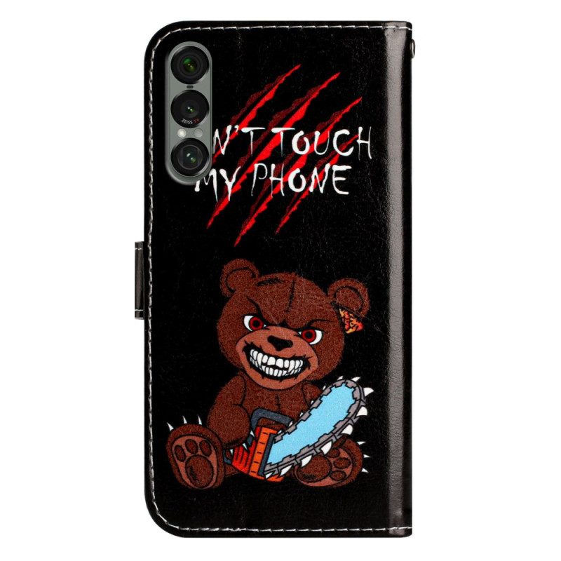 Läderfodral Sony Xperia 1 Vii Telefonfodral Rör Inte Min Telefonbjörn