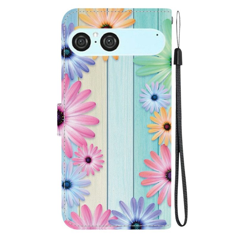 Läderfodral Sony Xperia 10 Vii Telefonfodral Färgglada Solrosor