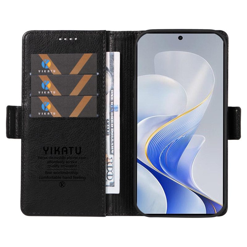 Läderfodral Vivo V40 5g Telefonfodral Lychee-textur Yikatu