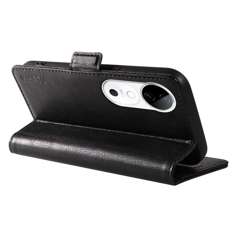 Läderfodral Vivo V40 5g Telefonfodral Lychee-textur Yikatu