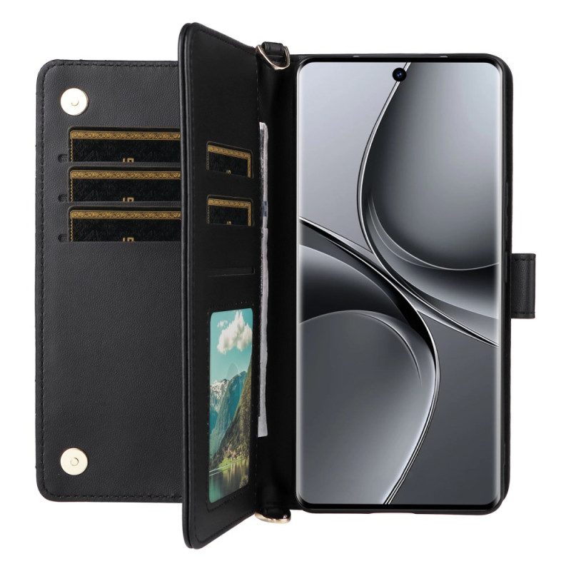 Läderfodral Vivo V40 5g Telefonfodral Quiltad Med Rem Och Axelrem