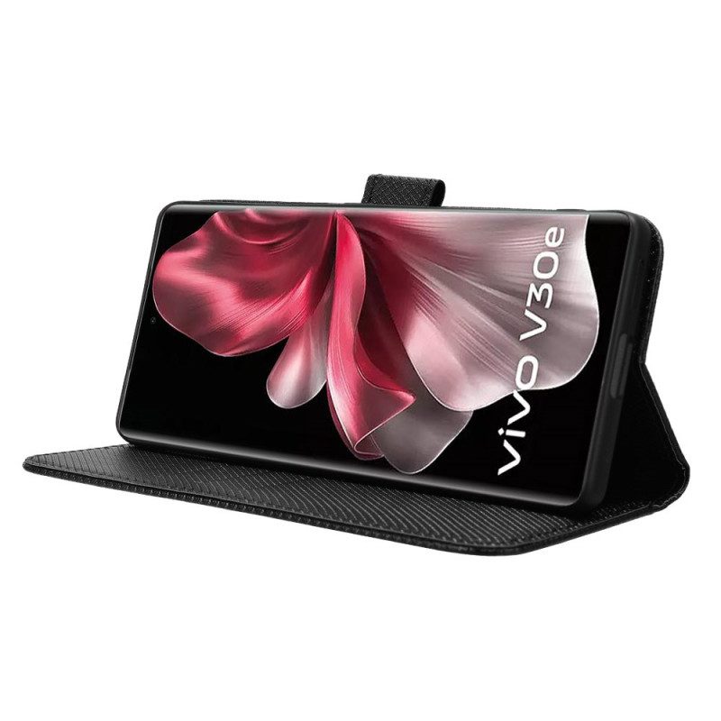 Läderfodral Vivo V40 Lite 5g Telefonfodral Diamantstruktur