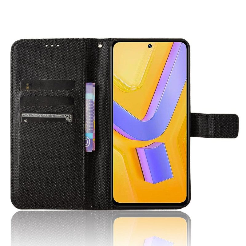 Läderfodral Vivo V40 Se 5g Telefonfodral Diamantstruktur